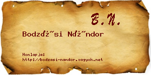 Bodzási Nándor névjegykártya